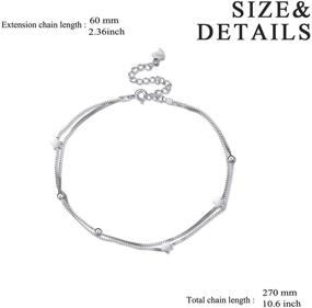 img 1 attached to 🌟 Women's Adjustable Double Layered Chain Anklet with 925 Sterling Silver Stars for Enhanced Style