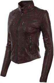 img 3 attached to 👩 MDK Women's Super Soft Ladies Real Leather Stylish Fitted Biker Jacket – Chic and Comfy Must-Have for Fashionable Women