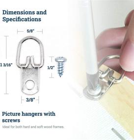 img 3 attached to 🖼️ D-Ring Picture Hangers with Screws - Premium Quality 100 Pack - Picture Hang Solutions