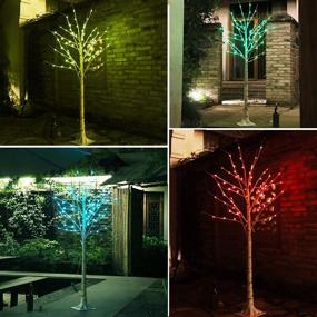 img 3 attached to Color Changing Lit Birch Tree Lighted - Multicolor 5 FT Artificial Twig Bonsai Tree Lamp - LED Fake Tree Light for Christmas, Wedding, Halloween, Holiday Decor - 5ft(RGB)