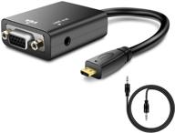 🔌 hdmi to vga converter with 3.5mm audio & gold plating – 1080p male to female adapter for laptop, tablets, ultrabooks, cameras and camcorders logo