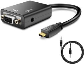 img 4 attached to 🔌 HDMI to VGA Converter with 3.5mm Audio & Gold Plating – 1080P Male to Female Adapter for Laptop, Tablets, Ultrabooks, Cameras and Camcorders