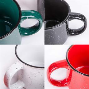 img 2 attached to ☕ Enamel Multicolor Campfire Ceramic Mugs by Cutiset with Speckled Design