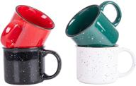 ☕ enamel multicolor campfire ceramic mugs by cutiset with speckled design logo