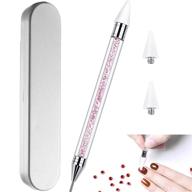 diy nail art tool set – rhinestone picker dotting tool with 2 extra wax heads and acrylic handle in pink logo
