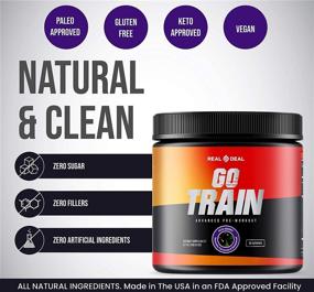 img 2 attached to 🚂 GO Train Pre Workout: All-Natural Vegan Energy Booster, Paleo & Keto Friendly, Gluten & Dairy Free, Nootropic Infused with Ashwagandha