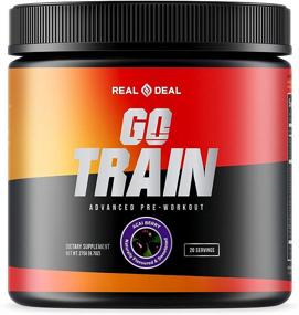 img 4 attached to 🚂 GO Train Pre Workout: Всеестественный веганский энергетический стимулятор, дружелюбный по палео и кето диетам, без глютена и молочных продуктов, обогащенный ноотропиком ашвагандха