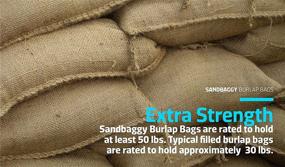 img 2 attached to 🌊 Sandbaggy Burlap Sand Bags - 14x26 Size, 50lb Weight Capacity - Ideal for Flood Control, Water Barrier & Tent Anchoring (Pack of 5)