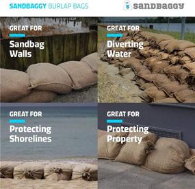 img 1 attached to 🌊 Sandbaggy Burlap Sand Bags - 14x26 Size, 50lb Weight Capacity - Ideal for Flood Control, Water Barrier & Tent Anchoring (Pack of 5)