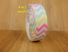 img 1 attached to 🐇 Colorful Spring Bunny Egg Stripe Ribbon Roll: 20yds (4X5yds) Grosgrain Craft Supplies—Ideal for Hairbows & Crafts