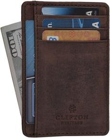 img 4 attached to 👛 Handcrafted Clifton Heritage Men's Minimalist Wallets - Stylish Accessories