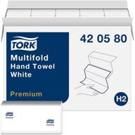 tork premium multifold paper hand towel, 1-ply, 9.0&#34; 🔖 x 9.5&#34;, white - case of 12 packs (total 3000 towels) logo