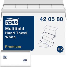 img 4 attached to Tork Premium Multifold Paper Hand Towel, 1-Ply, 9.0&#34; 🔖 x 9.5&#34;, White - Case of 12 Packs (Total 3000 Towels)