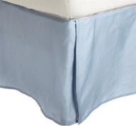 🛏️ premium pleated corners bed skirt: queen, light blue, wrinkle-resistant, 100% brushed microfiber логотип