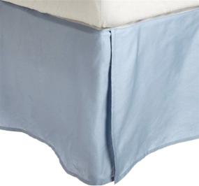 img 1 attached to 🛏️ Premium Pleated Corners Bed Skirt: Queen, Light Blue, Wrinkle-Resistant, 100% Brushed Microfiber