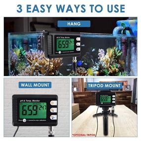 img 2 attached to 2-in-1 pH and Temperature Monitor Tester Kit - 0~14 pH Measurement, Automatic Calibration, BNC Electrode Probe - Ideal for Hydroponics, Aquariums, Lab Testing, Drinking Water, Food pH, Saltwater/Seawater