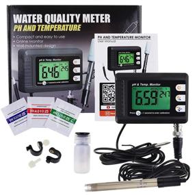 img 3 attached to 2-in-1 pH and Temperature Monitor Tester Kit - 0~14 pH Measurement, Automatic Calibration, BNC Electrode Probe - Ideal for Hydroponics, Aquariums, Lab Testing, Drinking Water, Food pH, Saltwater/Seawater