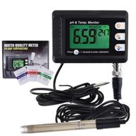 2-in-1 ph and temperature monitor tester kit - 0~14 ph measurement, automatic calibration, bnc electrode probe - ideal for hydroponics, aquariums, lab testing, drinking water, food ph, saltwater/seawater logo