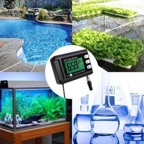 img 1 attached to 2-in-1 pH and Temperature Monitor Tester Kit - 0~14 pH Measurement, Automatic Calibration, BNC Electrode Probe - Ideal for Hydroponics, Aquariums, Lab Testing, Drinking Water, Food pH, Saltwater/Seawater