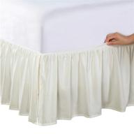 microfiber wrap-around bed skirt with gathered ruffled style, classic 14 inch drop length, king size, ivory - ideal for bed makers logo