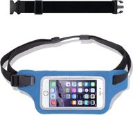 🏊 blue waterproof running swimming belt fanny pack - fits iphone 7 8 x 11 12 13 plus & android samsung - with touchscreen cover - ipx8 rated dry waist bag pouch for ocr, beach, pool, kayaking, rafting, etc! logo