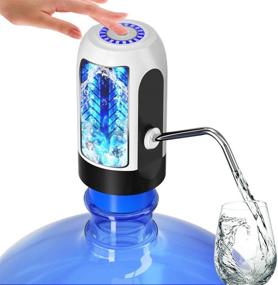 img 4 attached to 💦 USB Charging Electric Water Bottle Pump - Portable Water Dispenser for 5 Gallon Bottles - Automatic Drinking Water Pump with Switch