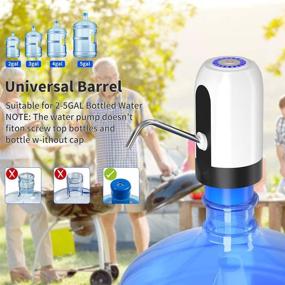 img 2 attached to 💦 USB Charging Electric Water Bottle Pump - Portable Water Dispenser for 5 Gallon Bottles - Automatic Drinking Water Pump with Switch