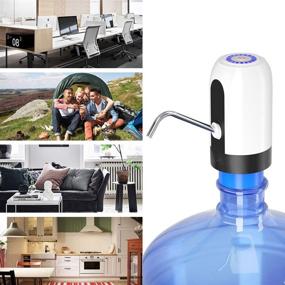 img 3 attached to 💦 USB Charging Electric Water Bottle Pump - Portable Water Dispenser for 5 Gallon Bottles - Automatic Drinking Water Pump with Switch