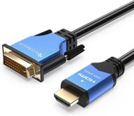 💙 bluerigger hdmi to dvi cable (6ft) - high-speed, bi-directional adapter for 1080p, raspberry pi, roku, xbox, ps5/ps4/ps3, graphics card logo