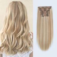 lovrio 9a grade virgin remy clip in extensions, piano color dark dirty blonde & platinum ash blonde p12/60, double weft big thick virgin human hair 18 inch 120g 7 pieces 18 clips logo