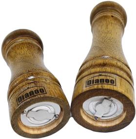 img 1 attached to Dianoo Manual Grinding Ceramic Core Kitchen Wood Pepper Mill Salt Grinder Set - Long & Short: Enhance your Culinary Experience!