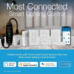 img 1 attached to 🔽 Lutron Caseta PD-FSQN-IV Ivory Ceiling Fan Speed Control Switch: Smart Home Compatible with Alexa, Apple HomeKit, and Google Assistant