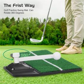 img 3 attached to 🏌️ Boost Your Golf Swing Skills with JIUYIBC Golf Swing Trainer: The Ultimate 3-in-1 Training Aid for Indoor and Outdoor Use – Includes Portable Practice Mat and Home Golf Simulator Equipment for True Impact