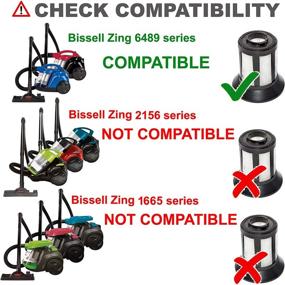 img 2 attached to 🔄 HQRP 2-Pack Dirt Cup Filter Assembly for Bissell 6489, 64892, 64894 Bagless Canister Vacuum Cleaner, Replaces Parts 203-1772 203-1532