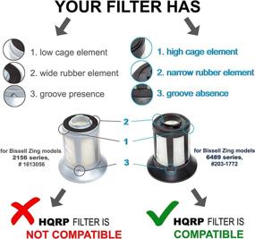 img 1 attached to 🔄 HQRP 2-Pack Dirt Cup Filter Assembly for Bissell 6489, 64892, 64894 Bagless Canister Vacuum Cleaner, Replaces Parts 203-1772 203-1532