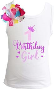 img 3 attached to 🎉 Kirei Sui Lavender Birthday Tanks: Girls' Clothing with Tops, Tees & Blouses