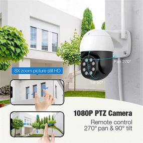 img 3 attached to 📸 360° View Outdoor Security Camera: Pan/Tilt, Night Vision, IP66 Waterproof & More!