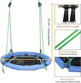 img 3 attached to Enjoy Outdoor Fun with YACOOL Saucer Tree Swing for Kids and Adults - 38 Inch Round Set with Adjustable Hanging Straps and Waterproof Frame