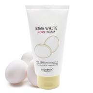 🥚 egg white foam cleanser by skinfood - tightens and minimizes pores - ideal for oily and sensitive skin, 5.0 fl oz logo