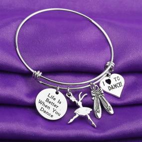 img 3 attached to 🎭 PENQI Girls Dance Jewelry: Elevate Your Style with the Life is Better When You Dance Bangle Bracelet – Perfect Ballerina Ballet Jewelry Gift for Dance Recitals, Dancers, and Dance Teams