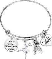 🎭 penqi girls dance jewelry: elevate your style with the life is better when you dance bangle bracelet – perfect ballerina ballet jewelry gift for dance recitals, dancers, and dance teams logo