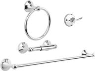 ushower polished chrome bathroom hardware set: 24 inch towel bar, 4-piece collection logo