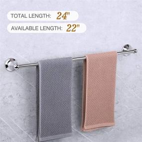 img 3 attached to USHOWER Polished Chrome Bathroom Hardware Set: 24 Inch Towel Bar, 4-Piece Collection