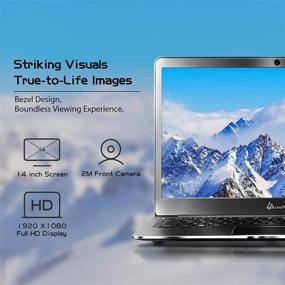 img 2 attached to 💻 LincPlus 14" Laptop - Intel Celeron N3350, 4GB RAM, 64GB eMMC Storage, Windows 10 Home in S Mode, Full HD 1080P, Fanless & Quiet, Mini Metal Netbook, Support 128GB TF Card and 1TB SSD Expansion