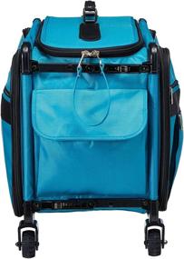 img 2 attached to 🧵 Tutto 9224TMA Sewing Machine on Wheels Case in Turquoise, 25 x 18.5 x 13 inches