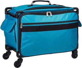 img 3 attached to 🧵 Tutto 9224TMA Sewing Machine on Wheels Case in Turquoise, 25 x 18.5 x 13 inches