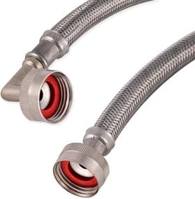 img 2 attached to 🚰 Eastman 48375 6 Ft Stainless Steel Braided Washing Machine Connector with 90-Degree Elbow, 3/4 inch FHT, 6-inches