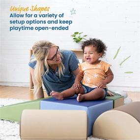 img 1 attached to ECR4Kids SoftZone Climb and Crawl Activity Play Set: Foam Shapes for Safe Climbing, Crawling, and Sliding - Toddlers' and Preschoolers' Lightweight Playset (5-Piece Set, Earthtone)