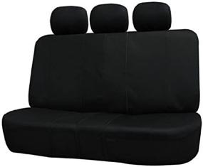 img 2 attached to 🚗 FH Group FB051BLACK013 Black Universal Split Bench Seat Cover - Fits 40/60 Split, 50/50 Split - Most Vehicle Compatibility