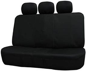 img 4 attached to 🚗 FH Group FB051BLACK013 Black Universal Split Bench Seat Cover - Fits 40/60 Split, 50/50 Split - Most Vehicle Compatibility
